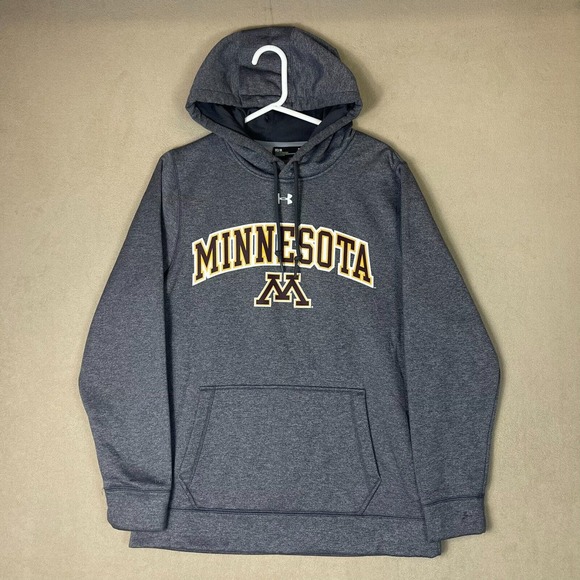 Under Armour Hoodie Adult Medium Gray Minnesota University Pullover Sweater Mens - Picture 1 of 14